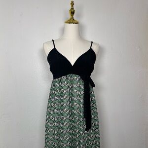 pretty good y2k black green white flowy heart dress bow boho coquette 2000s chic